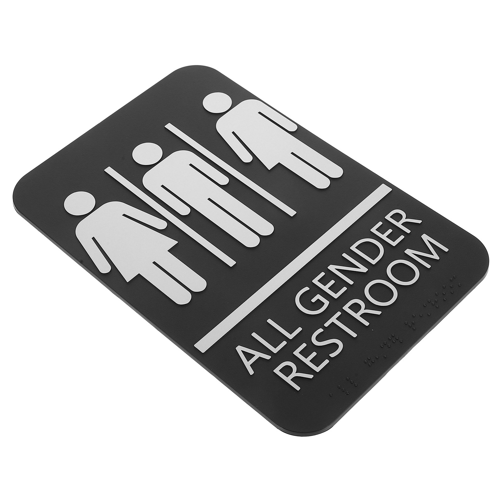Unisex Restroom Sign Raised Te - Home Bathroom Door Signs ulasan dan harga