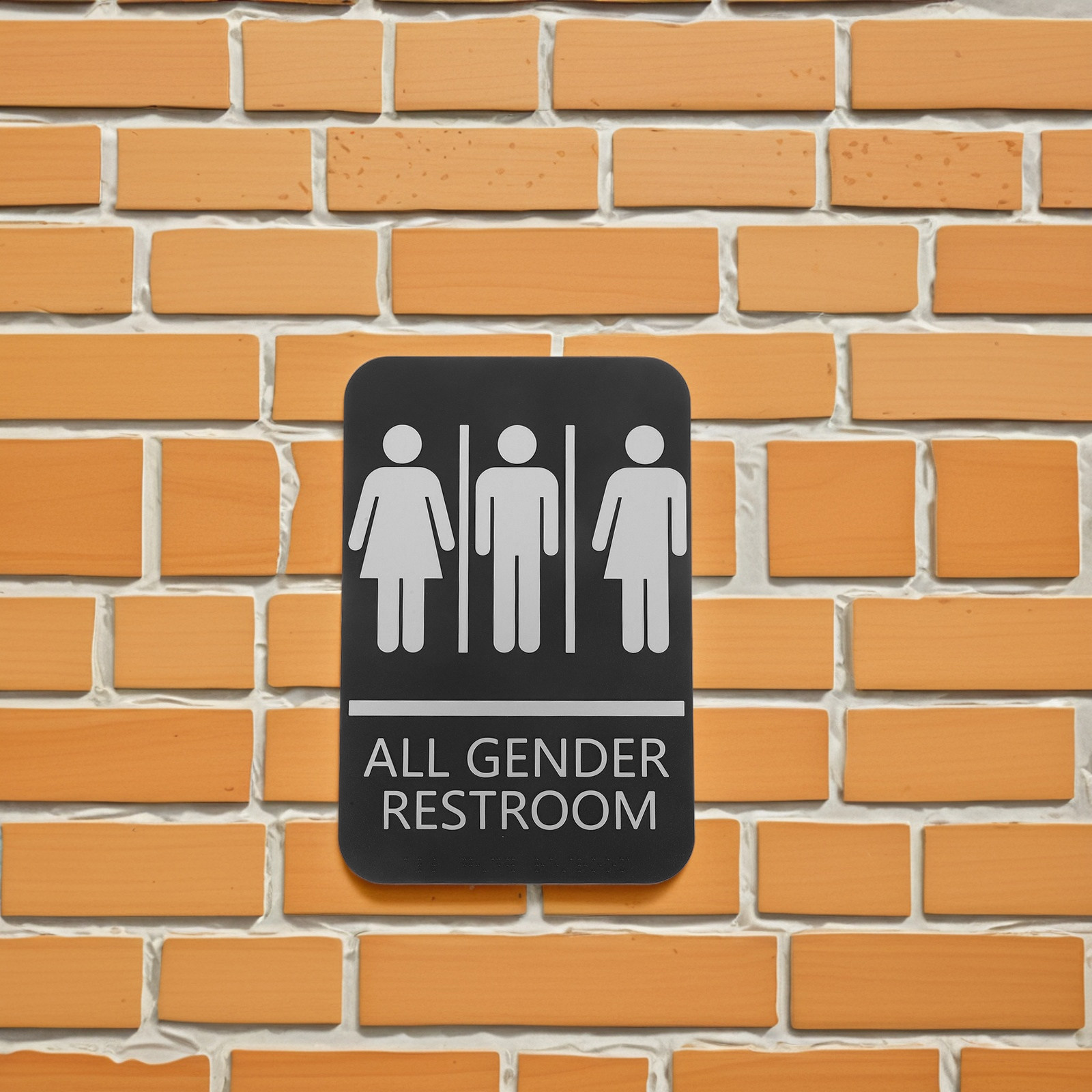 Unisex Restroom Sign Raised Te - Home Bathroom Door Signs ulasan dan harga