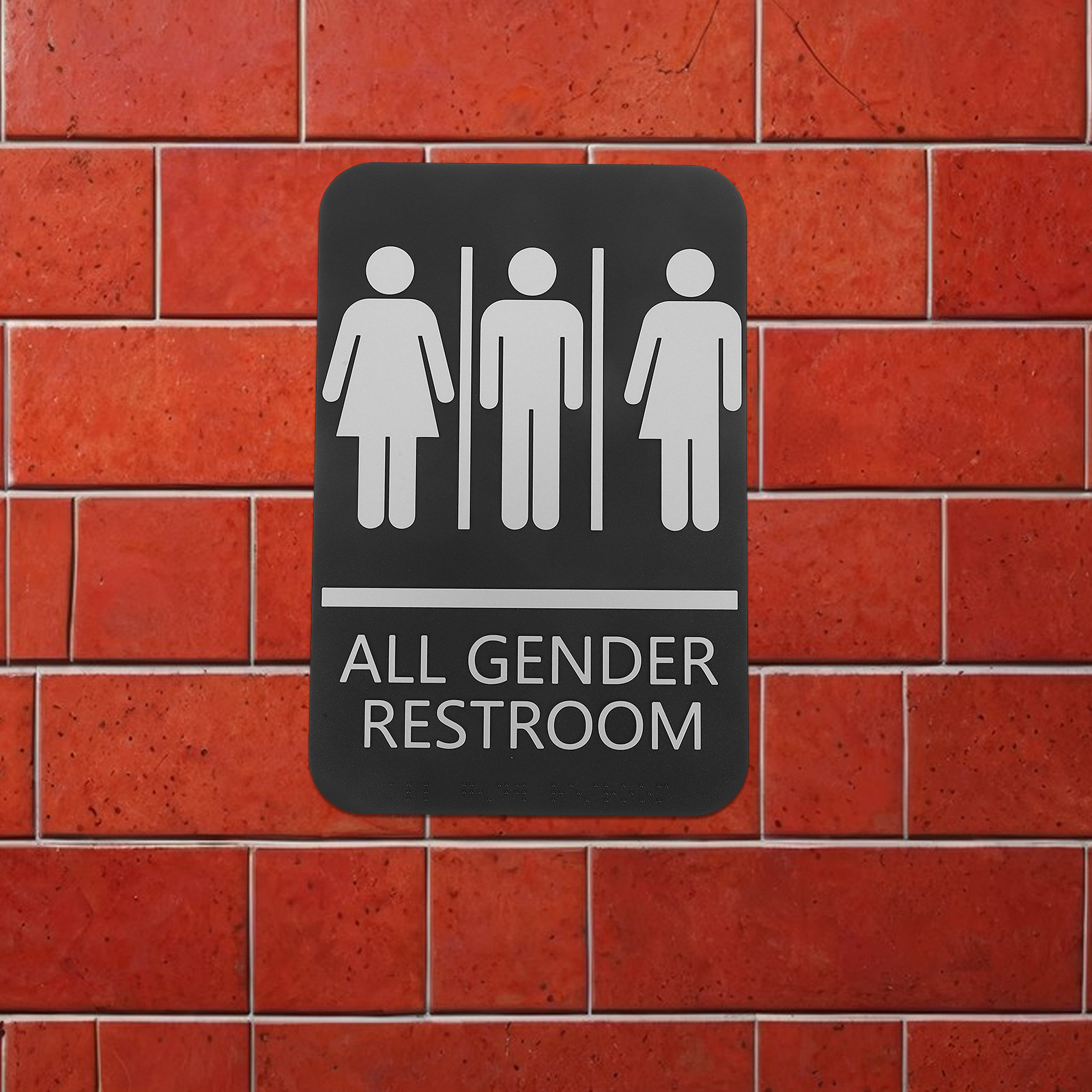 Unisex Restroom Sign Raised Te - Home Bathroom Door Signs ulasan dan harga
