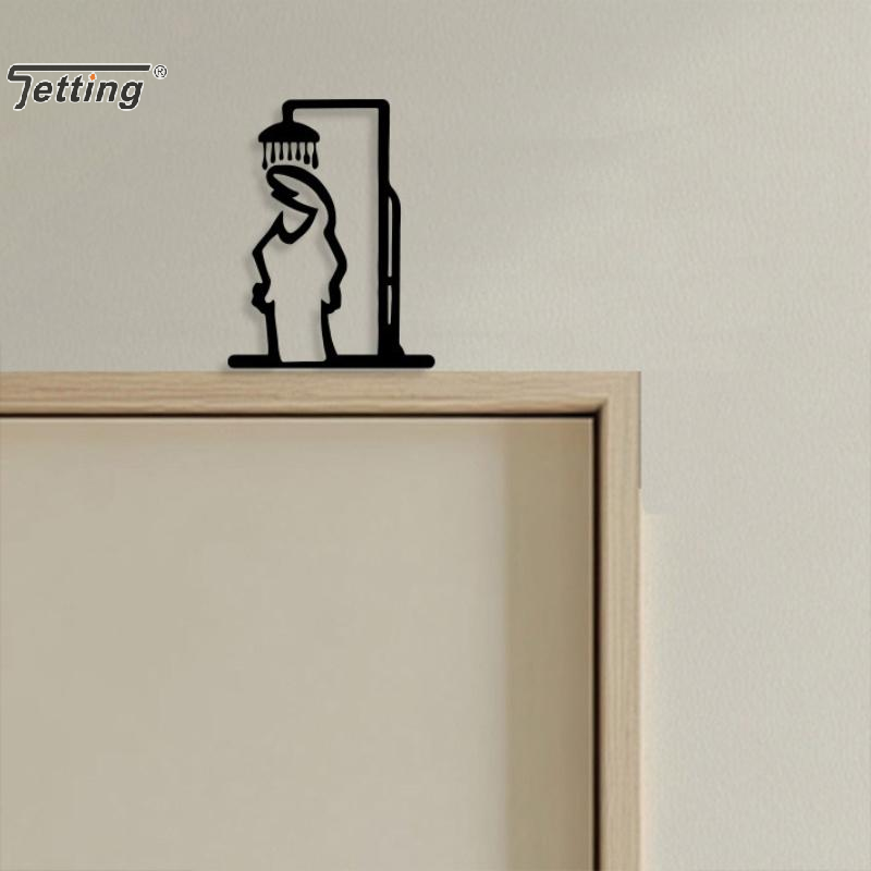 Black Shower Figure Wall Decor - Home Bathroom Door Signs ulasan dan harga