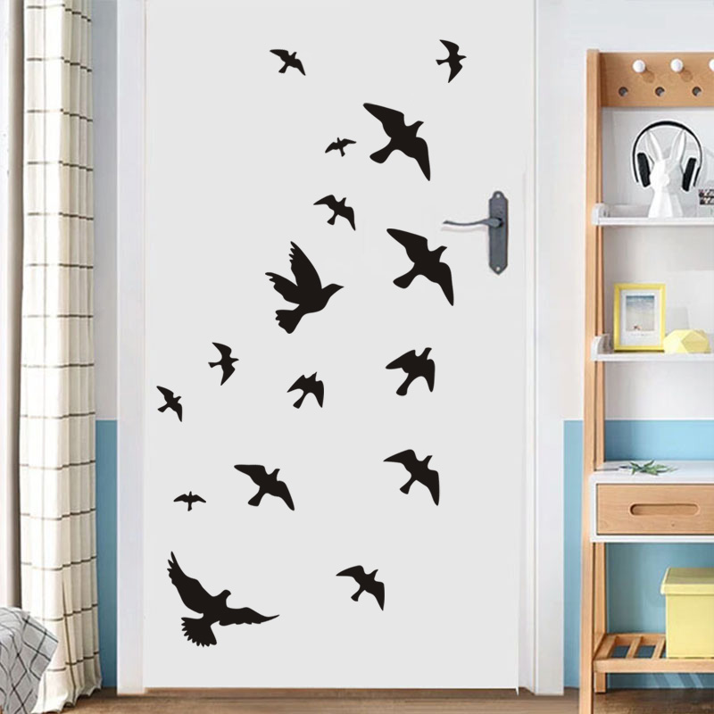 12Pcs/set Bird Wall Stickers H - Home Bathroom Floor Tiles ulasan dan harga