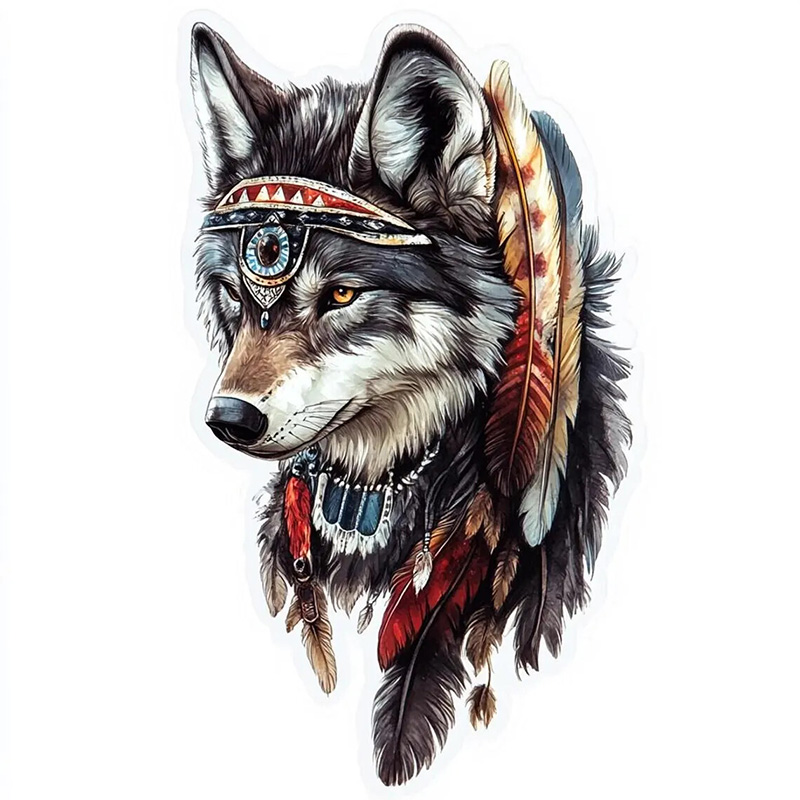 QT36# 1pc Cool Indian Wolf Sti - Home Bathroom Floor Tiles ulasan dan harga