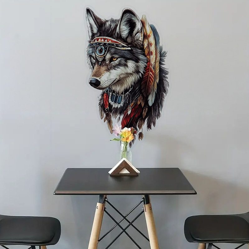 QT36# 1pc Cool Indian Wolf Sti - Home Bathroom Floor Tiles ulasan dan harga