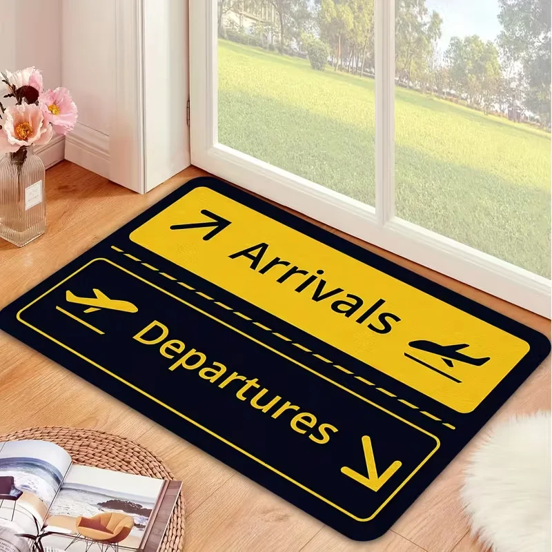 Airport Sign Doormat Funny Ent - Home Bathroom Door Signs ulasan dan harga
