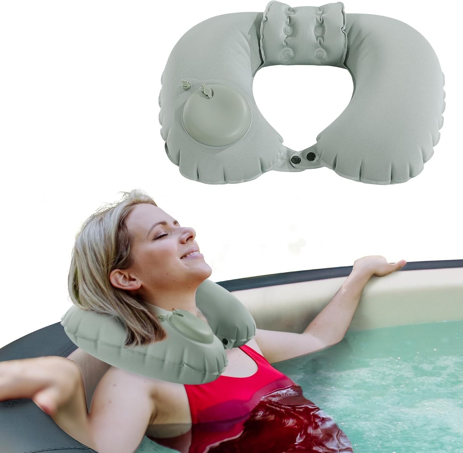 U-Shaped Inflatable Bathtub Pi - Bathtub Pillow Inflatable ulasan dan harga