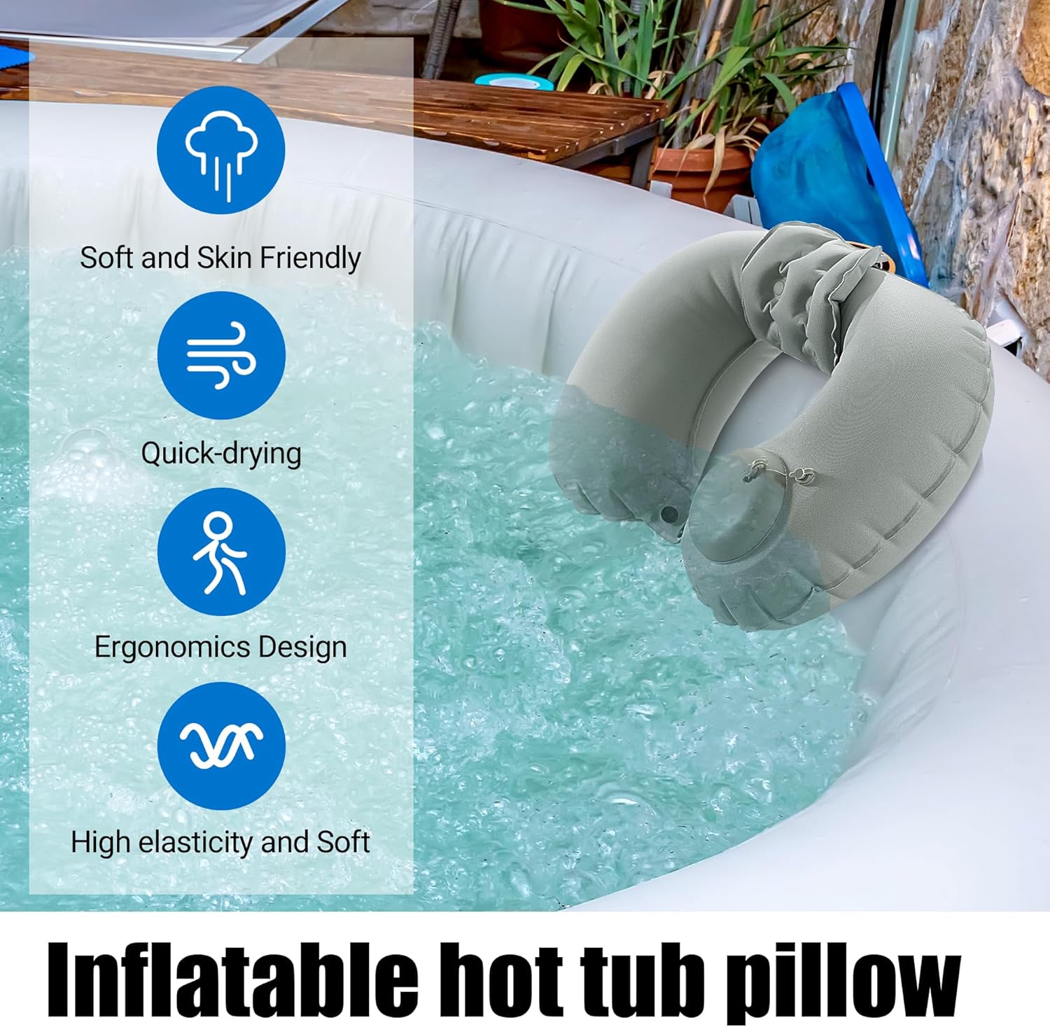 U-Shaped Inflatable Bathtub Pi - Bathtub Pillow Inflatable ulasan dan harga