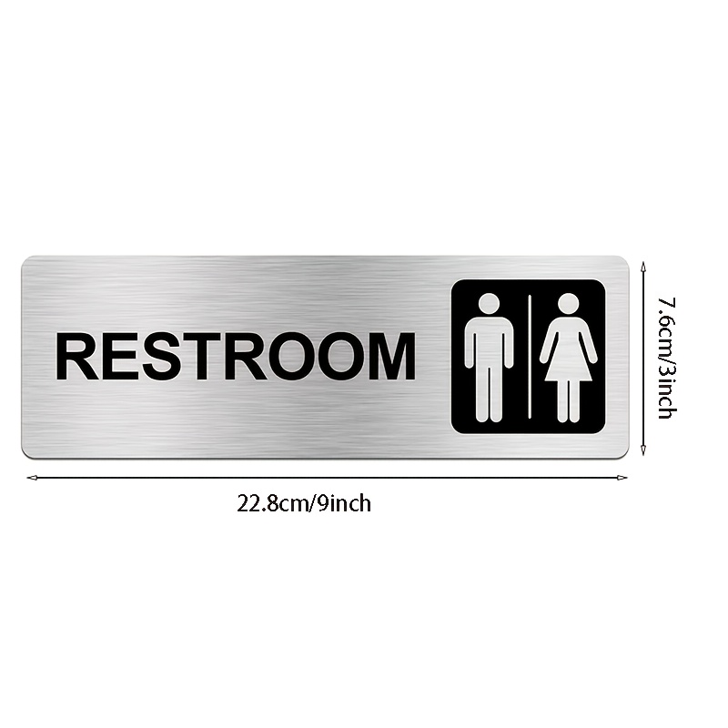 1Pcs Brushed Metal Restroom Si - Home Bathroom Door Signs ulasan dan harga