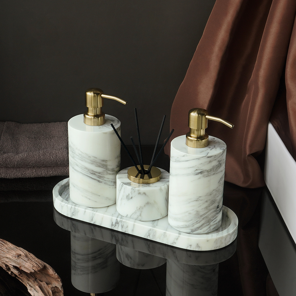 White Arabescato Natural Marbl - Zara Home Bathroom Set ulasan dan harga