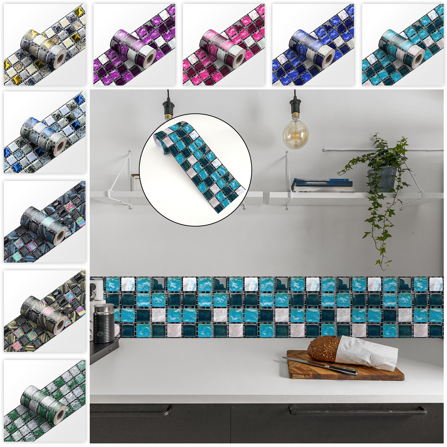 24 Styles 2D Mosaic Tiles Wall - Home Bathroom Floor Tiles ulasan dan harga