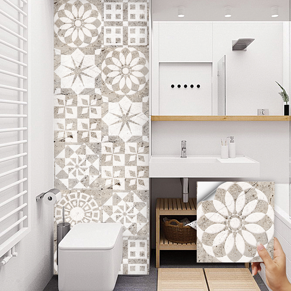10pcs Marble Pattern Tiles Wal - Home Bathroom Floor Tiles ulasan dan harga