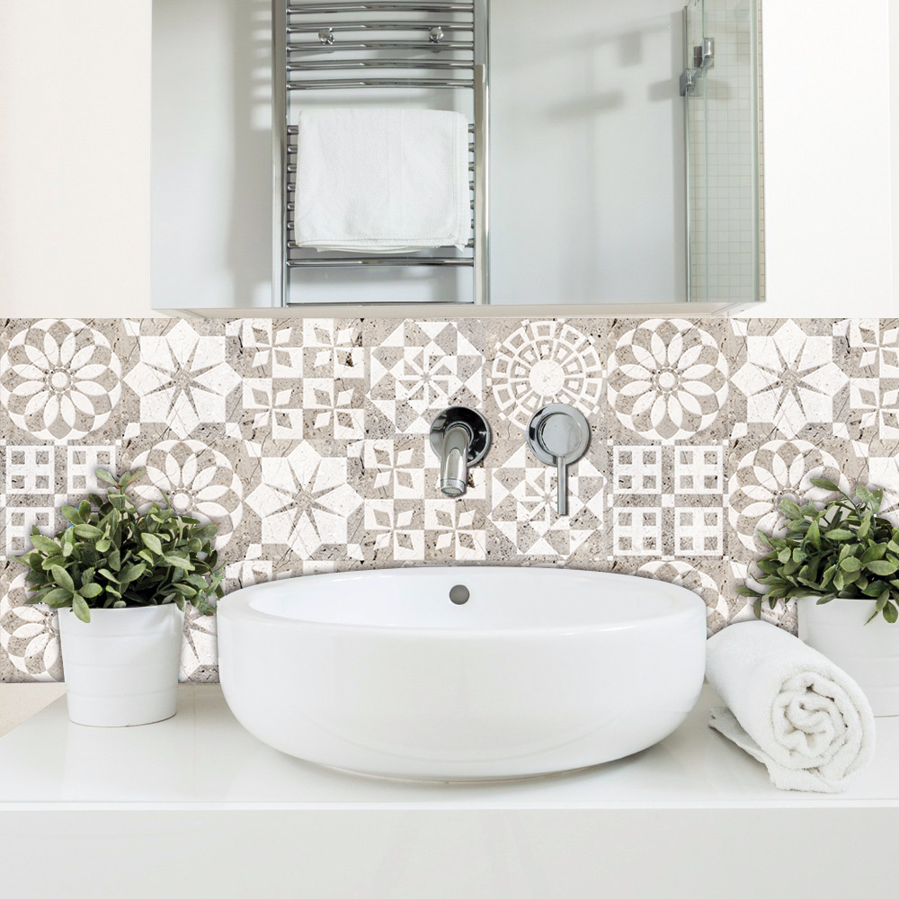 10pcs Marble Pattern Tiles Wal - Home Bathroom Floor Tiles ulasan dan harga