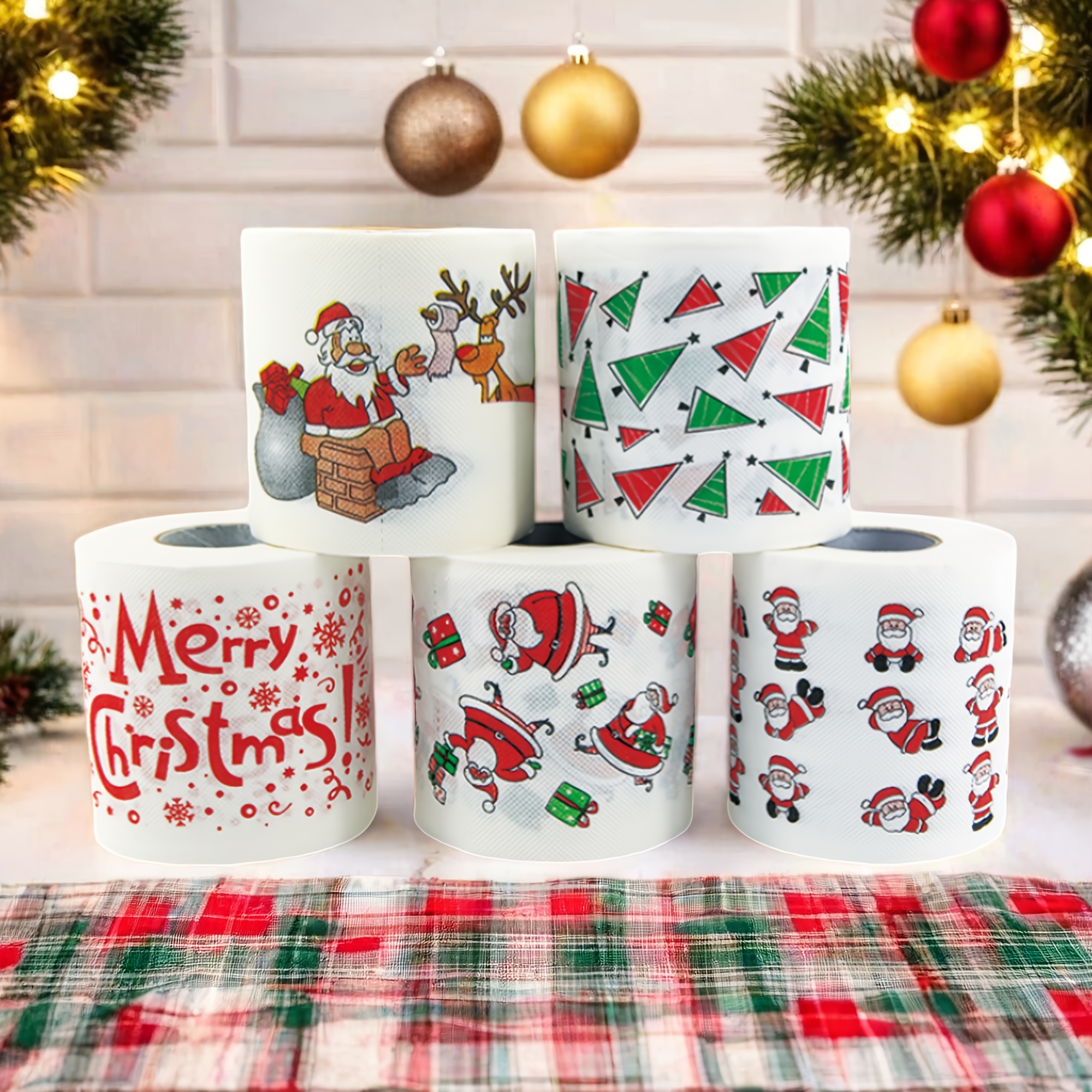 1/3pcs Christmas Toilet Paper  - Home Bathroom Paper Towels ulasan dan harga