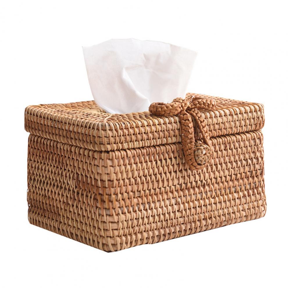 Rattan Tissue Box Home Decorat - Home Bathroom Paper Towels ulasan dan harga