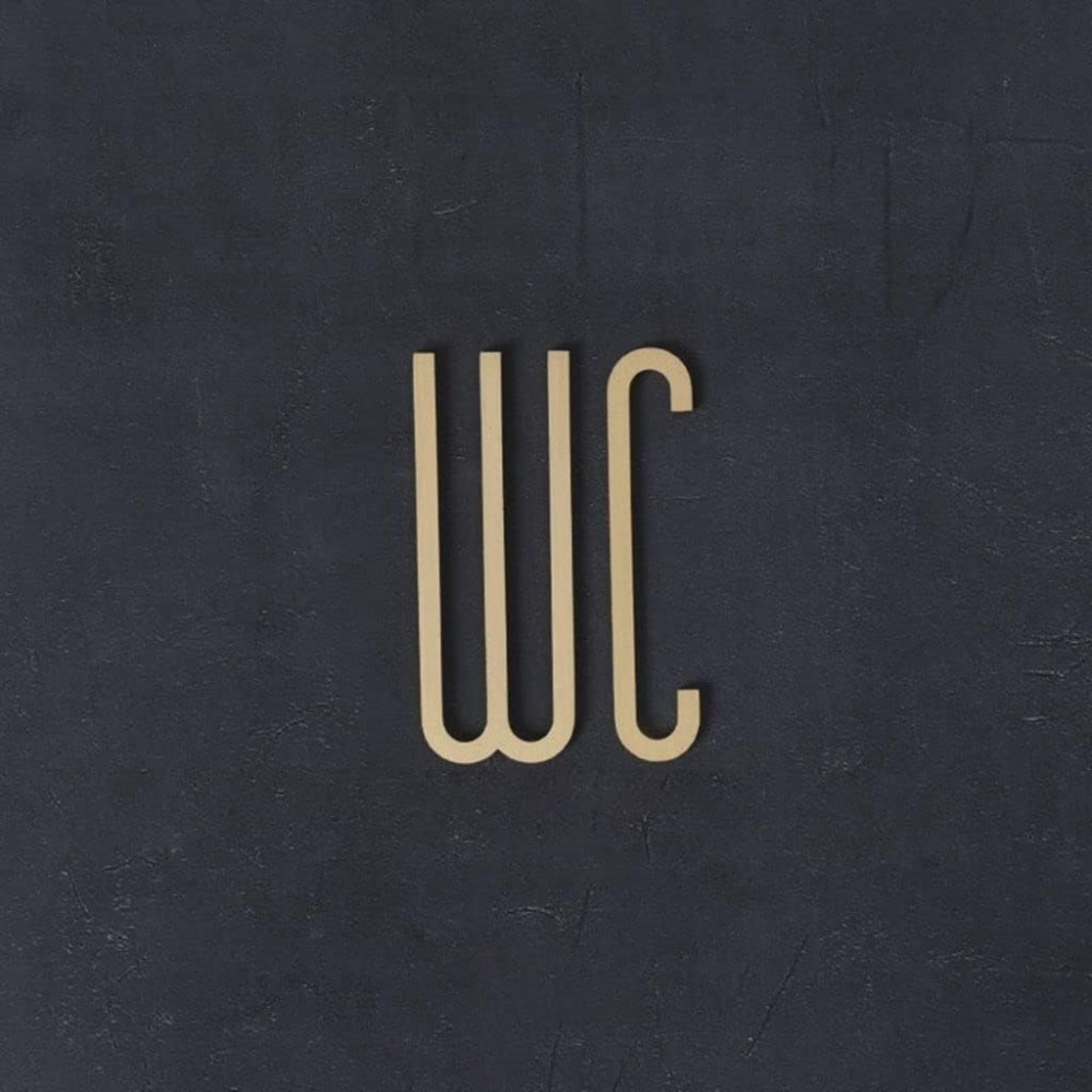 Self Adhesive Brass WC Sign Re - Home Bathroom Door Signs ulasan dan harga