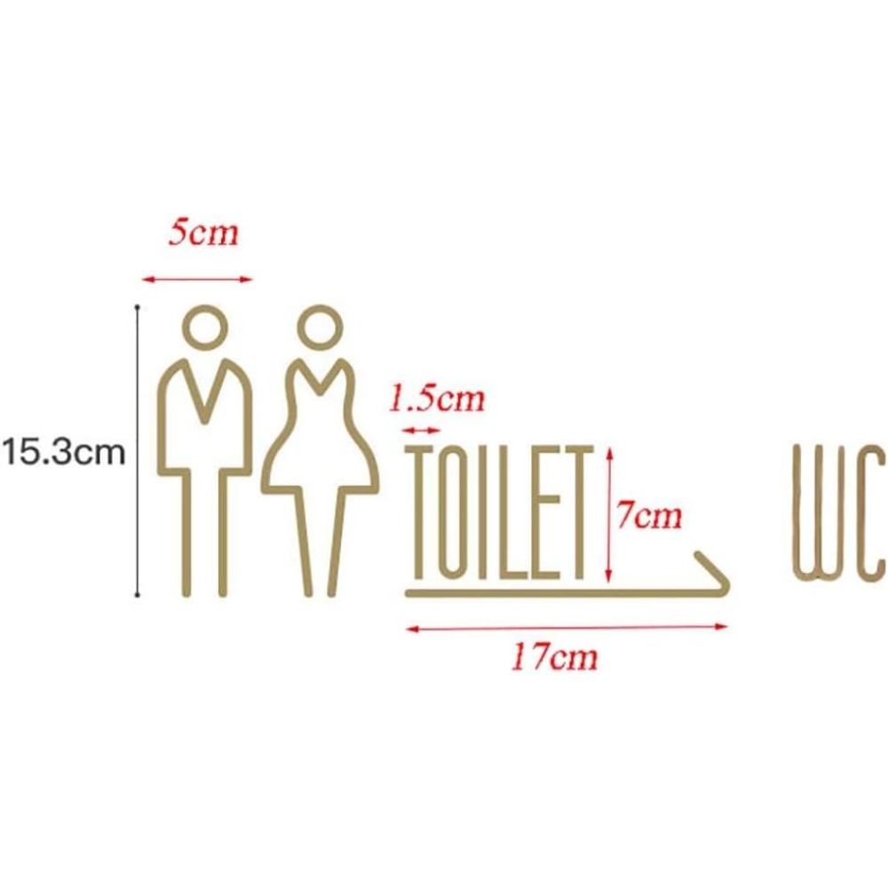 Self Adhesive Brass WC Sign Re - Home Bathroom Door Signs ulasan dan harga