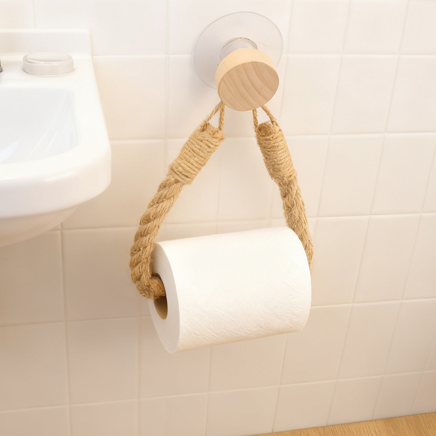 4/1pcs Nail-free Wooden Hook P - Home Bathroom Paper Towels ulasan dan harga