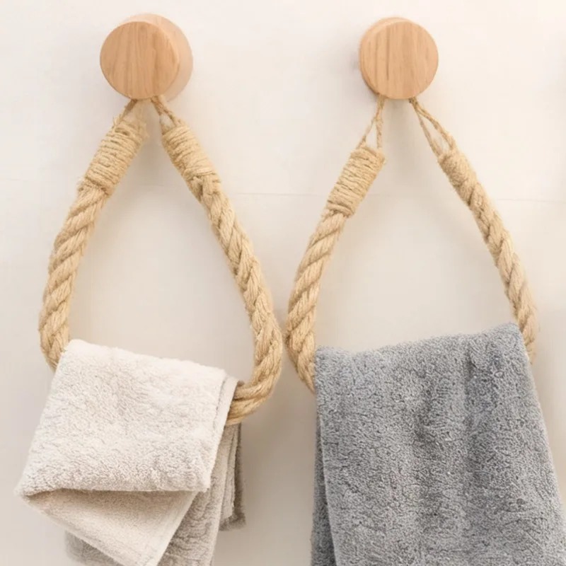 4/1pcs Nail-free Wooden Hook P - Home Bathroom Paper Towels ulasan dan harga