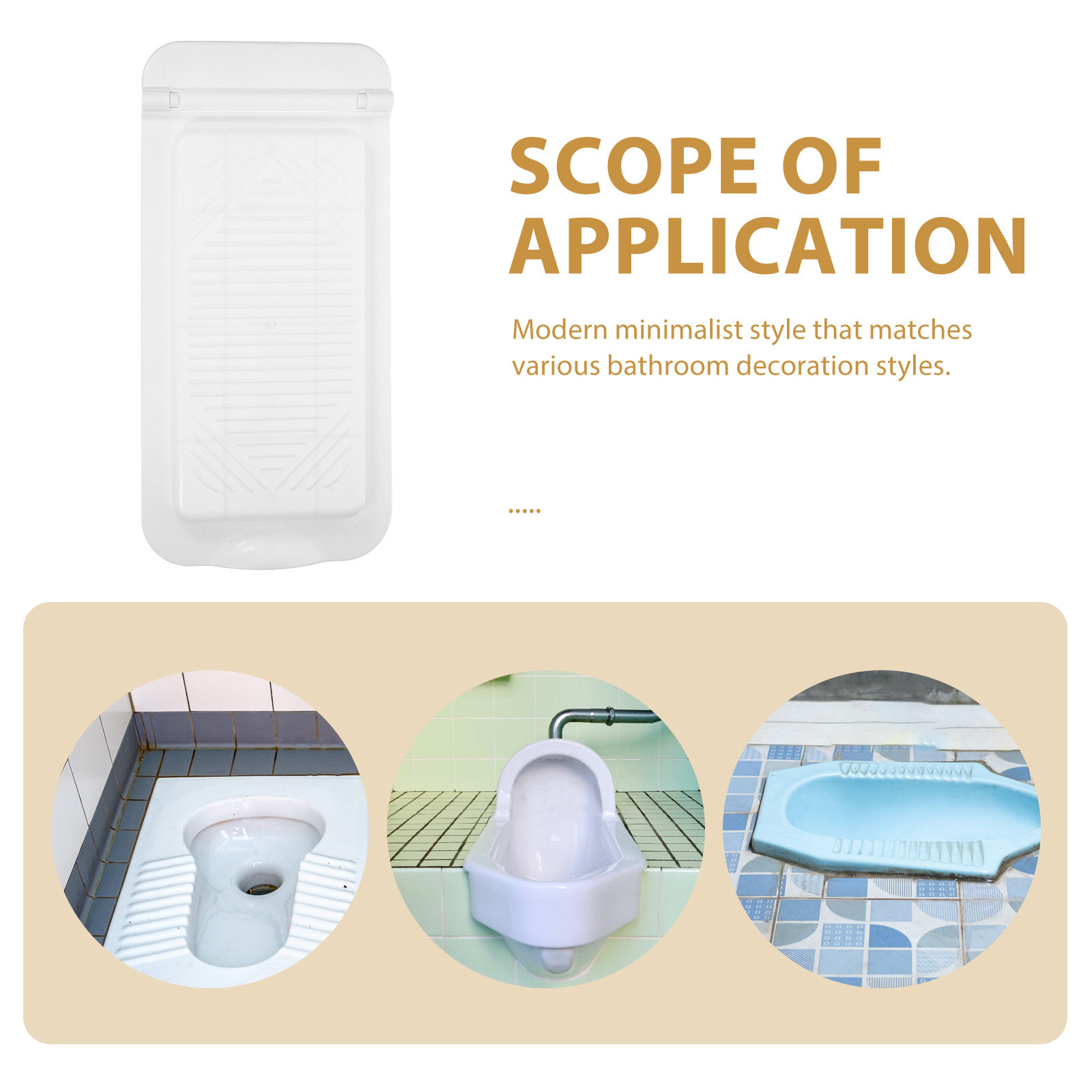 Plastic White Squat Toilet Cov - Home Bathroom With Urinal ulasan dan harga