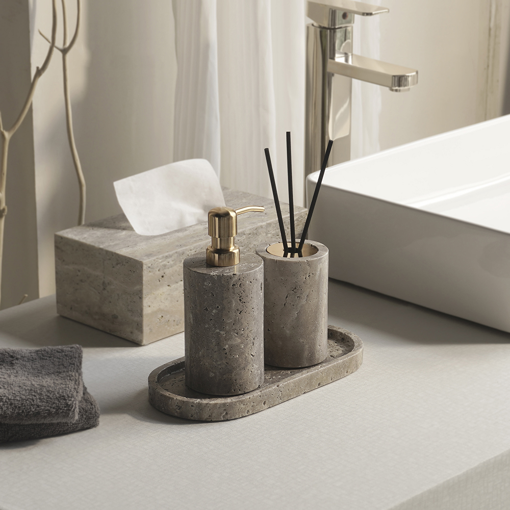 Grigio Travertino Bathroom Acc - Zara Home Bathroom Set ulasan dan harga