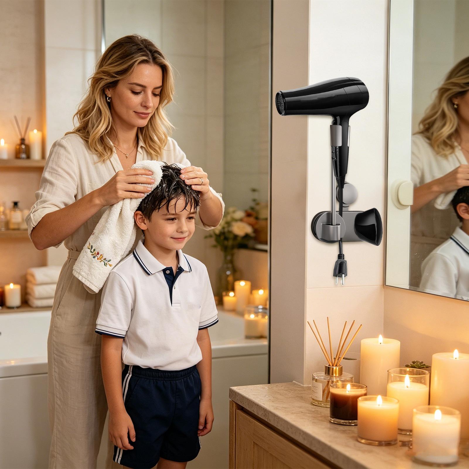 Blow Dryer Holder Wall Mounted - Home Bathroom Hand Dryer ulasan dan harga